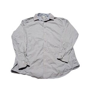 Alex Vando Button Down Shirt Mens Large Gray Long Sleeve Cotton Stretch Regular